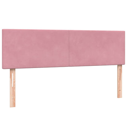 vidaXL Boxspringbett mit Matratze & LED Rosa 140x210 cm Samt