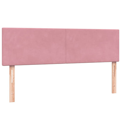 Boxspringbett mit Matratze & LED Rosa 160x210 cm Samt