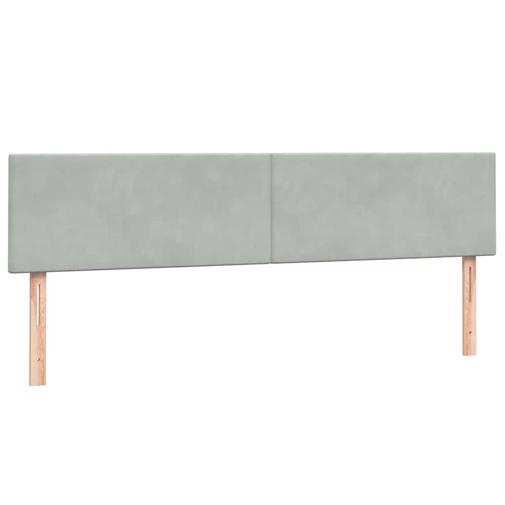 vidaXL Boxspringbett mit Matratze & LED Hellgrau 180x210 cm Samt