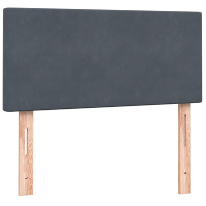 vidaXL Boxspringbett mit Matratze & LED Dunkelgrau 80x220 cm Samt