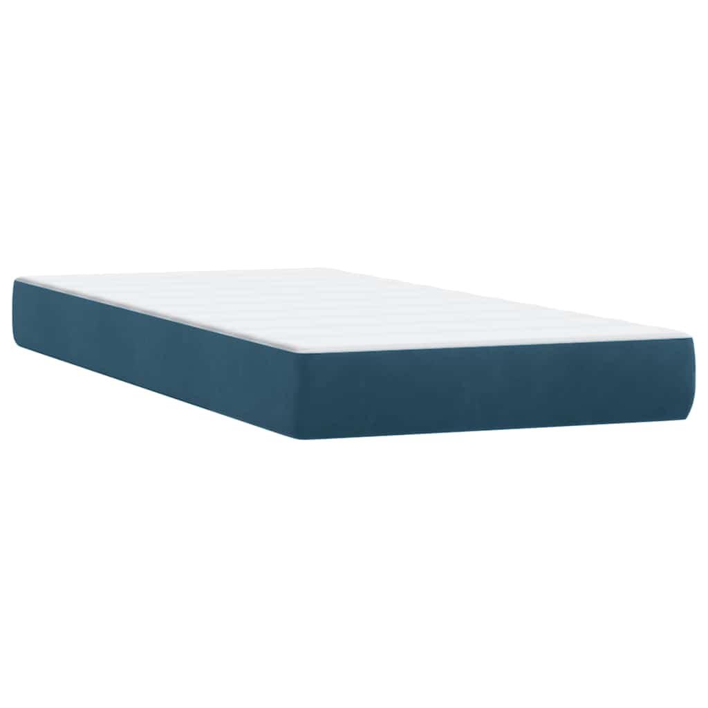 vidaXL Lit coffre avec matelas et LED Bleu foncé 80x220 cm Velours