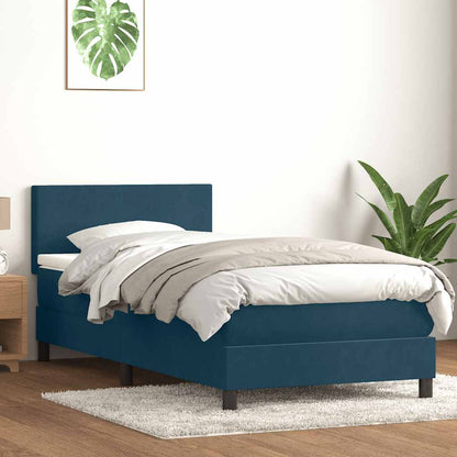 vidaXL Lit coffre avec matelas et LED Bleu foncé 80x220 cm Velours
