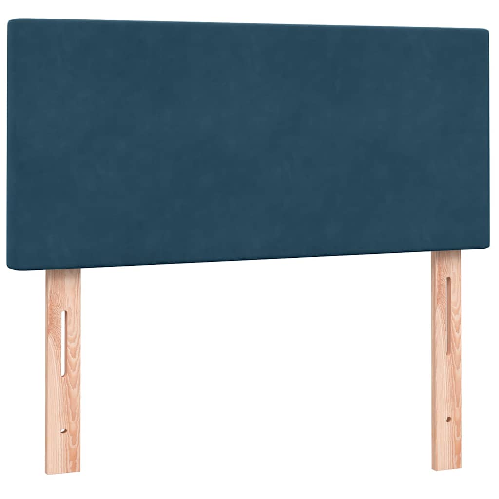 vidaXL Boxspringbett mit Matratze & LED Dunkelblau 90x220 cm Samt