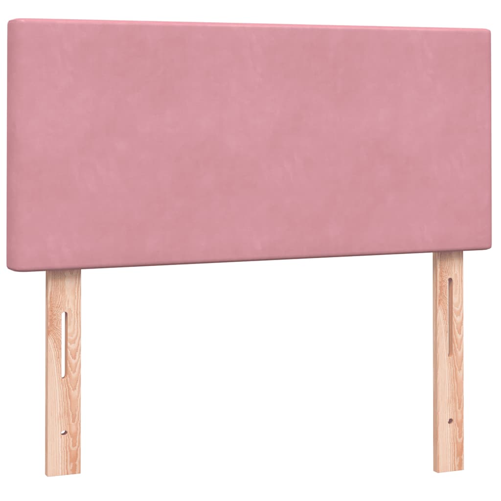 Boxspringbett mit Matratze & LED Rosa 90x220 cm Samt