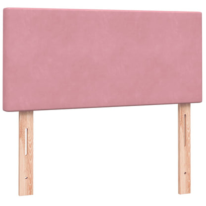 Boxspringbett mit Matratze & LED Rosa 90x220 cm Samt