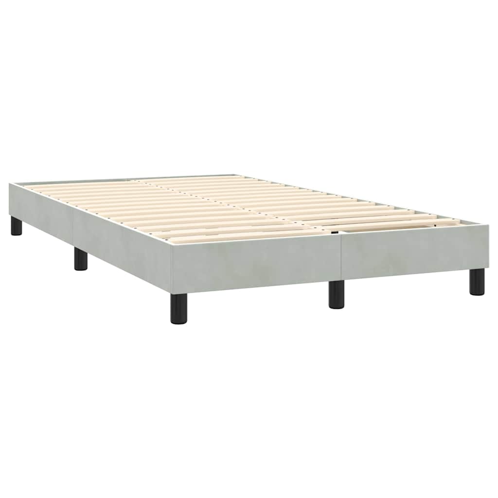 vidaXL Lit tapissier avec matelas et LED Gris clair 120x220 cm Velours