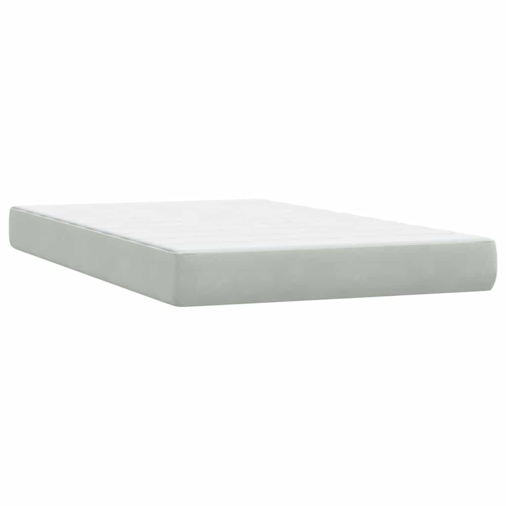 vidaXL Lit tapissier avec matelas et LED Gris clair 120x220 cm Velours