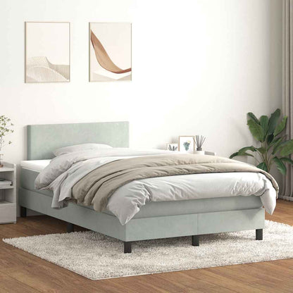 vidaXL Lit tapissier avec matelas et LED Gris clair 120x220 cm Velours