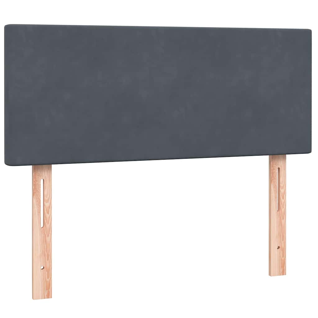 vidaXL Boxspringbett mit Matratze & LED Dunkelgrau 120x220 cm Samt