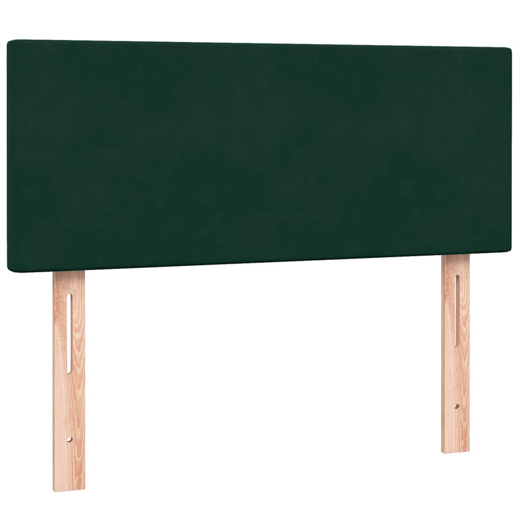 vidaXL Boxspringbett mit Matratze & LED Dunkelgrün 120x220 cm Samt
