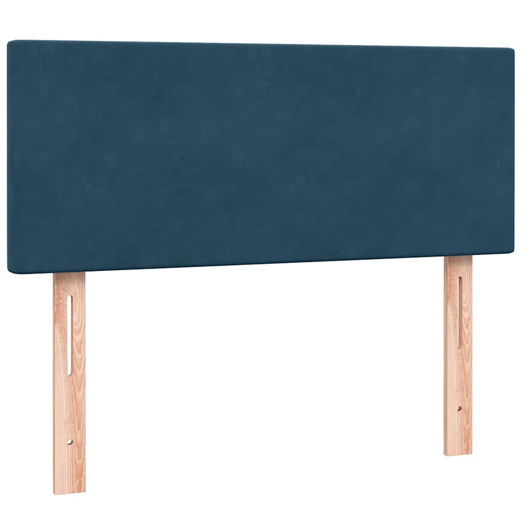 vidaXL Boxspringbett mit Matratze & LED Dunkelblau 120x220 cm Samt