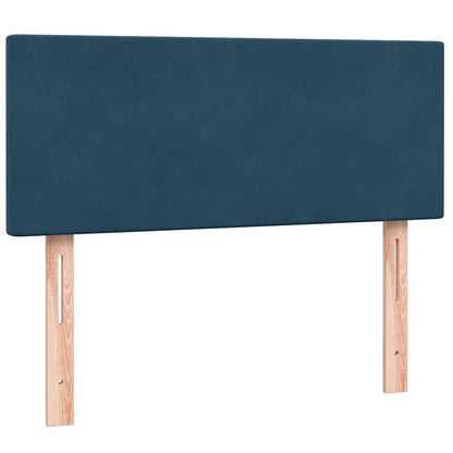 vidaXL Boxspringbett mit Matratze & LED Dunkelblau 120x220 cm Samt