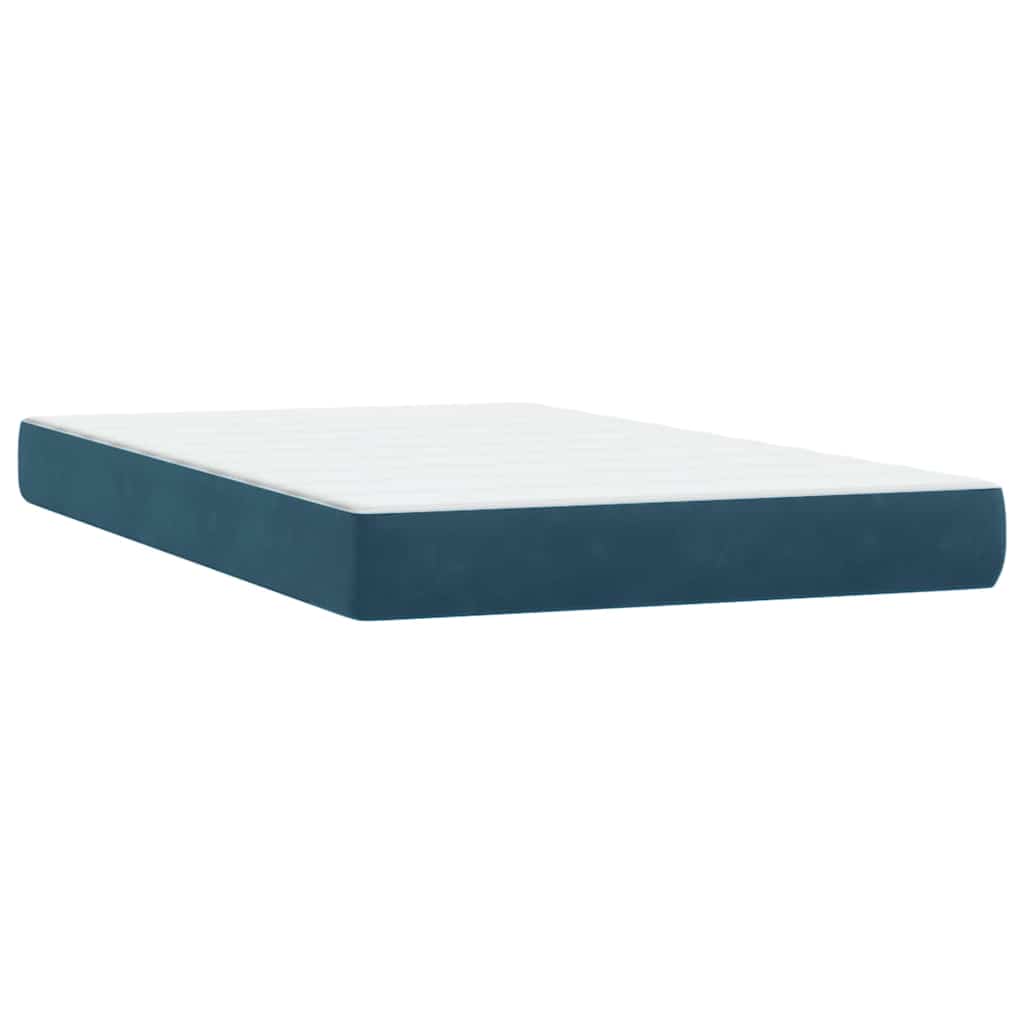 vidaXL Boxspringbett mit Matratze & LED Dunkelblau 120x220 cm Samt