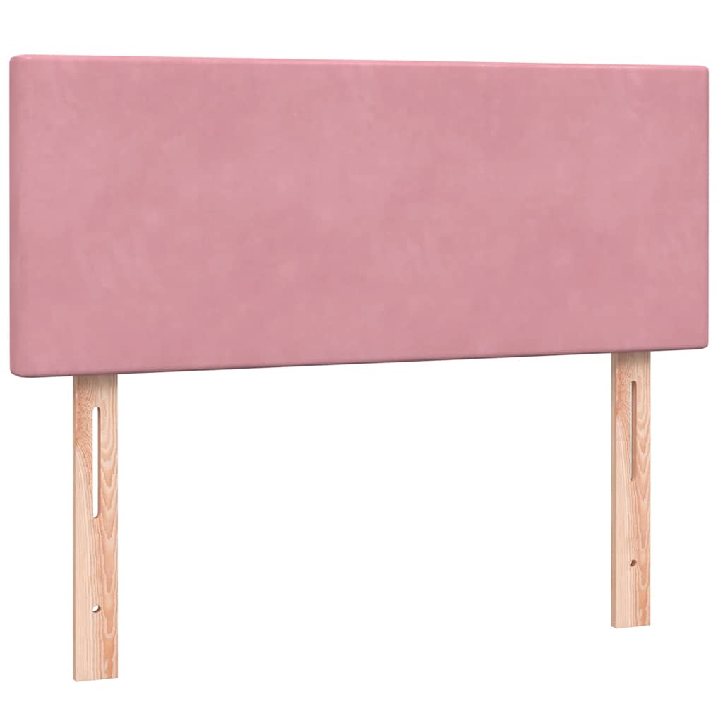vidaXL Boxspringbett mit Matratze & LED Rosa 120x220 cm Samt