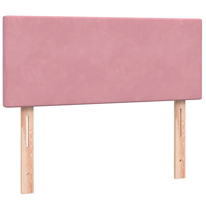 vidaXL Boxspringbett mit Matratze & LED Rosa 120x220 cm Samt