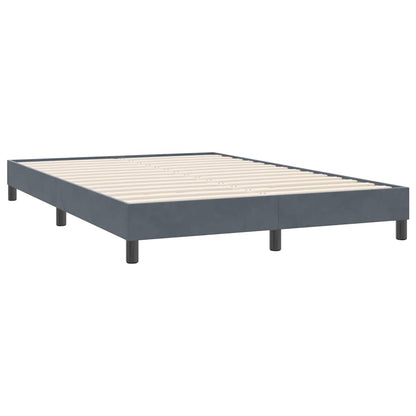 Boxspringbett mit Matratze & LED Dunkelgrau 140x220 cm Samt