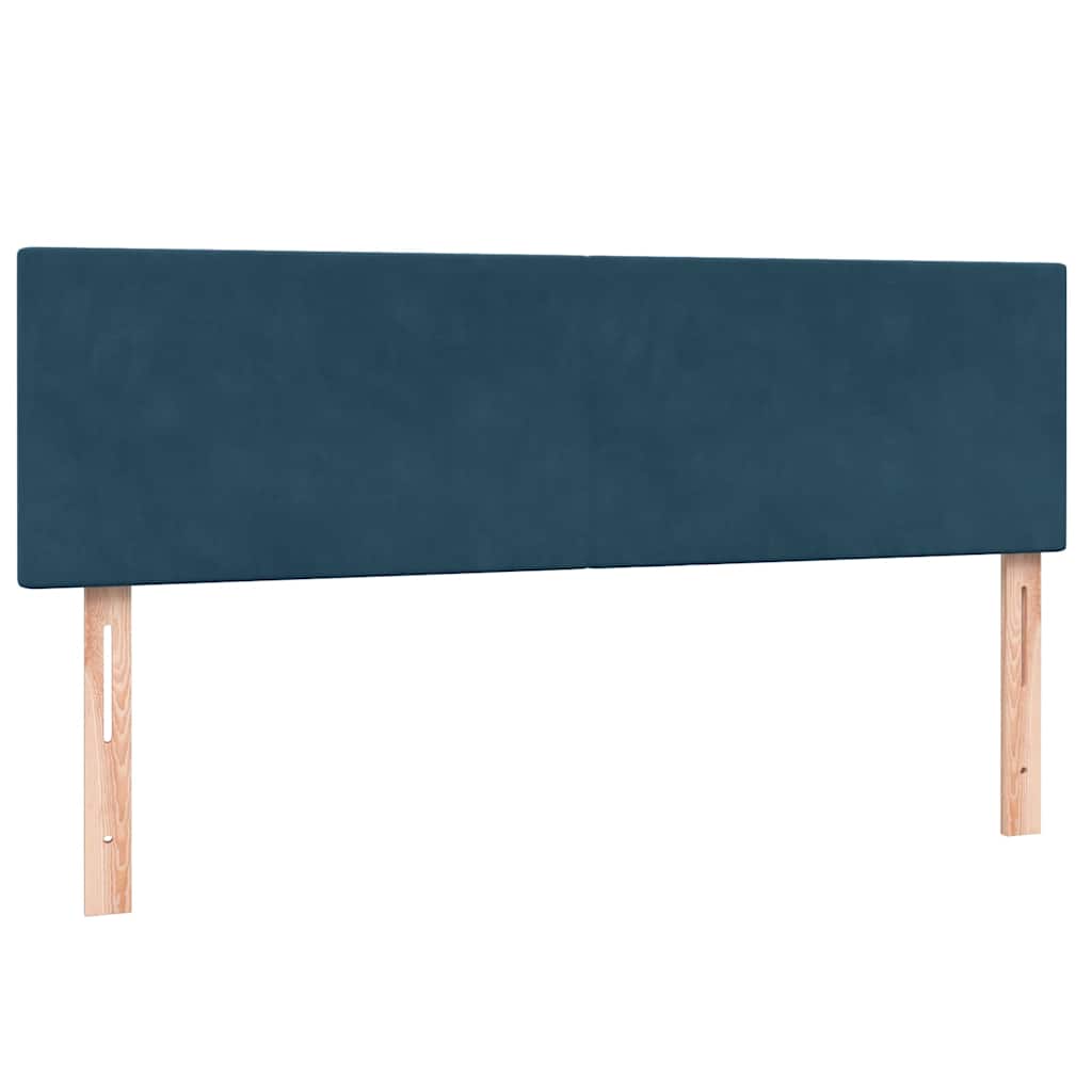 vidaXL Boxspringbett mit Matratze & LED Dunkelblau 140x220 cm Samt