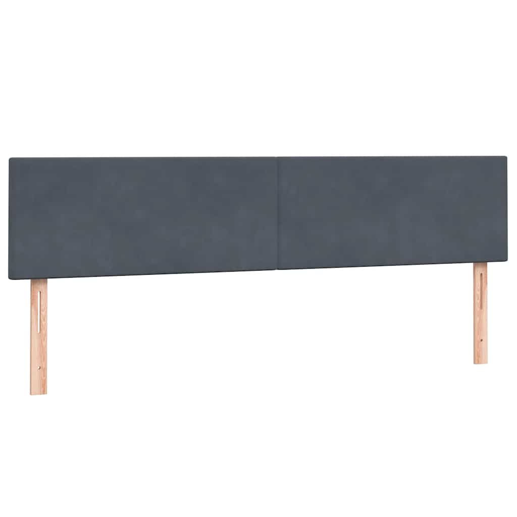 vidaXL Boxspringbett mit Matratze & LED Dunkelgrau 180x220 cm Samt