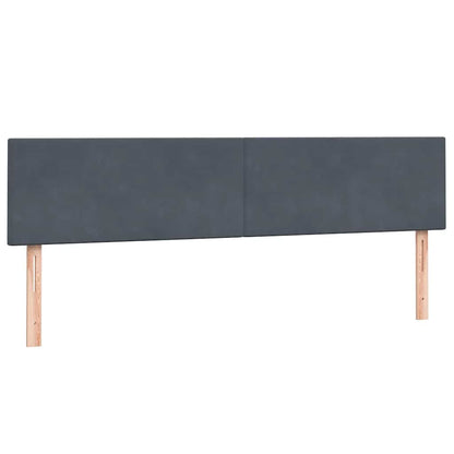 vidaXL Boxspringbett mit Matratze & LED Dunkelgrau 180x220 cm Samt