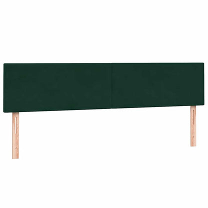 vidaXL Boxspringbett mit Matratze & LED Dunkelgrün 200x220 cm Samt