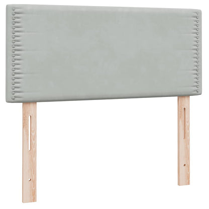 vidaXL Boxspringbett mit Matratze & LED Hellgrau 90x210 cm Samt