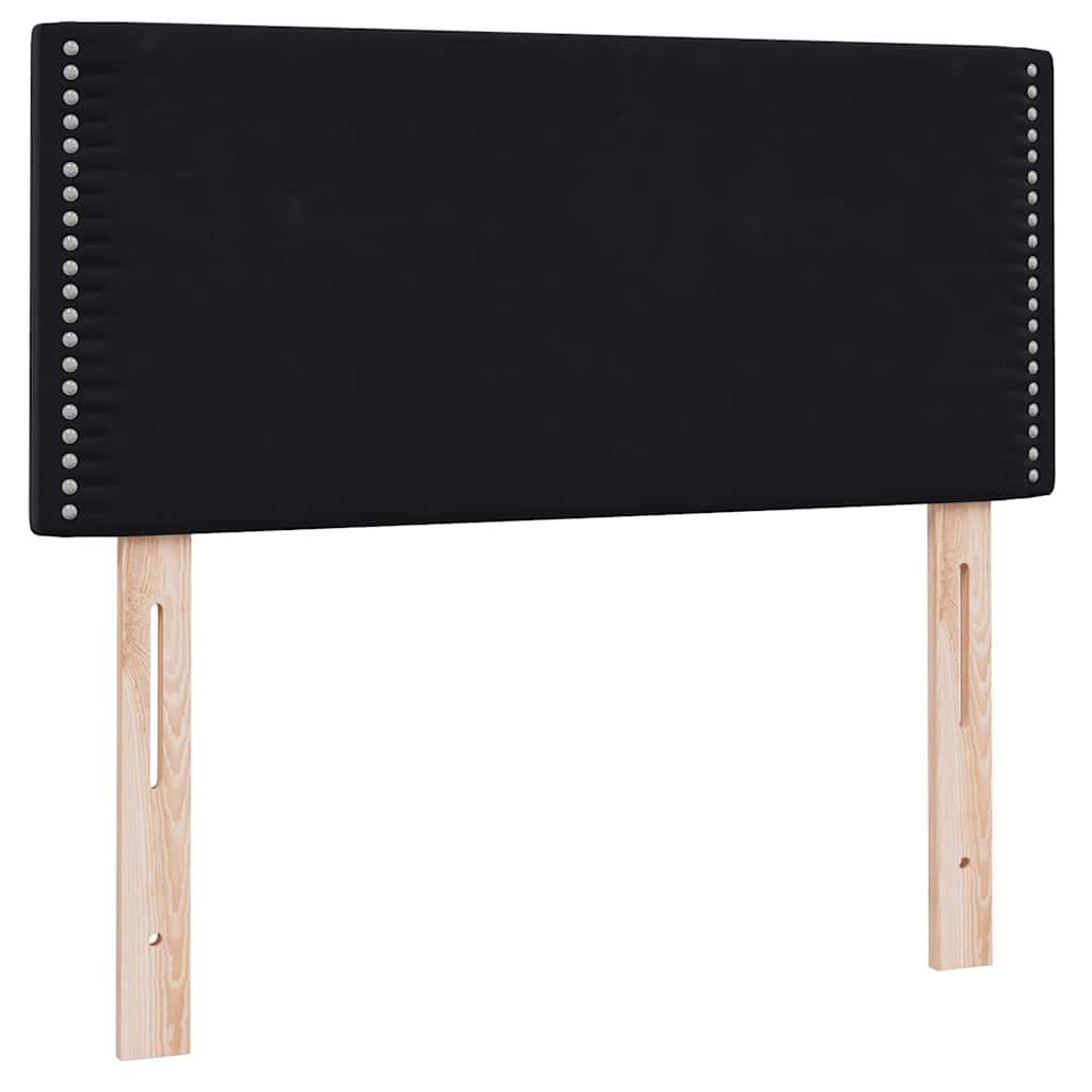 vidaXL Boxspringbett mit Matratze & LED Schwarz 90x210 cm Samt