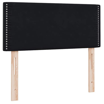vidaXL Boxspringbett mit Matratze & LED Schwarz 90x210 cm Samt
