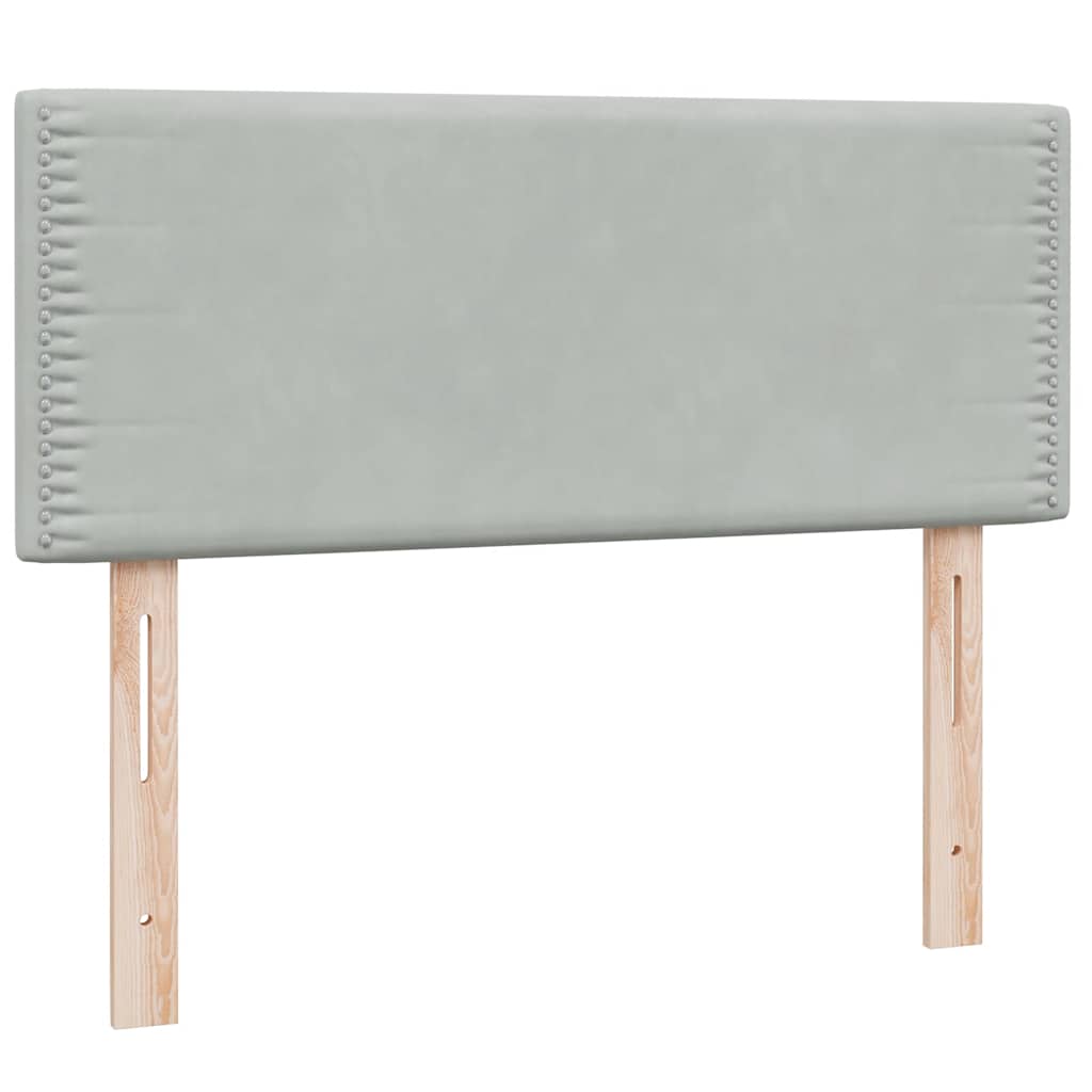 vidaXL Boxspringbett mit Matratze & LED Hellgrau 120x210 cm Samt