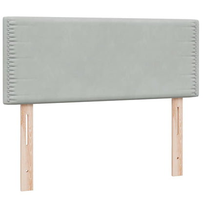 vidaXL Boxspringbett mit Matratze & LED Hellgrau 120x210 cm Samt
