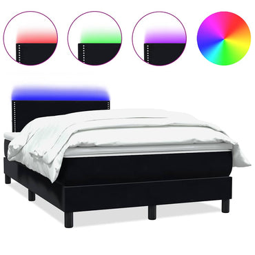 vidaXL Lit tapissier avec matelas et LED Noir 120x210 cm Velours
