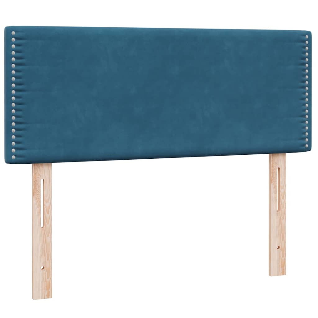 vidaXL Boxspringbett mit Matratze & LED Dunkelblau 120x210 cm Samt