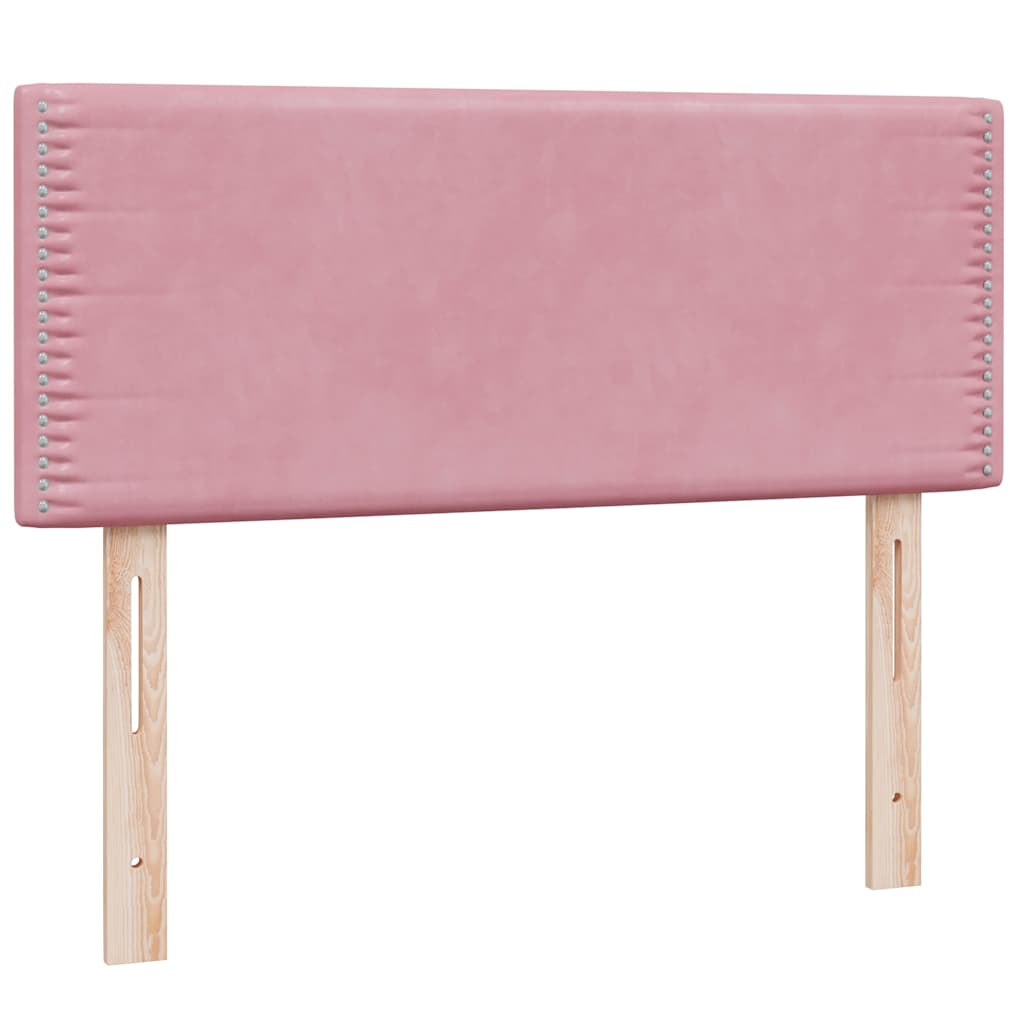 vidaXL Boxspringbett mit Matratze & LED Rosa 120x210 cm Samt
