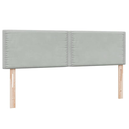 vidaXL Boxspringbett mit Matratze & LED Hellgrau 140x210 cm Samt