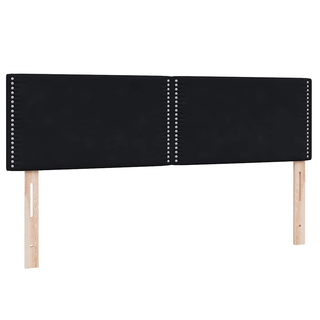 vidaXL Boxspringbett mit Matratze & LED Schwarz 140x210 cm Samt
