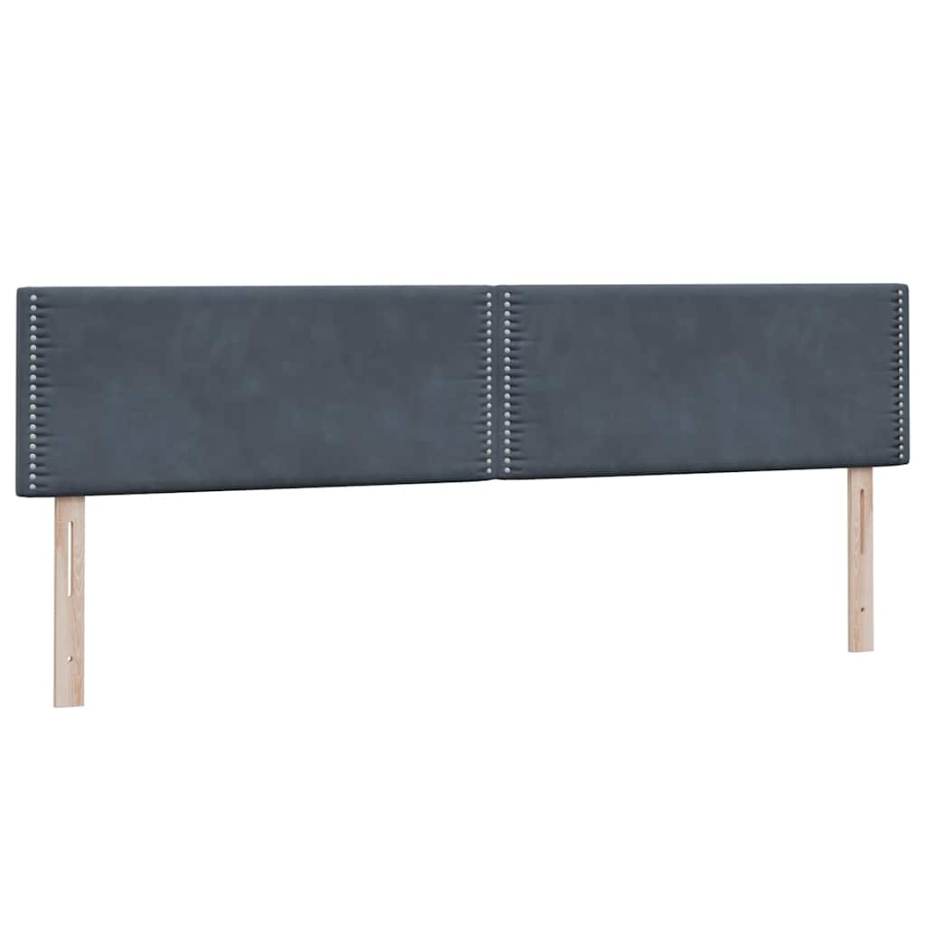 vidaXL Boxspringbett mit Matratze & LED Dunkelgrau 180x210 cm Samt