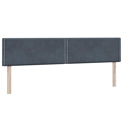 vidaXL Boxspringbett mit Matratze & LED Dunkelgrau 180x210 cm Samt