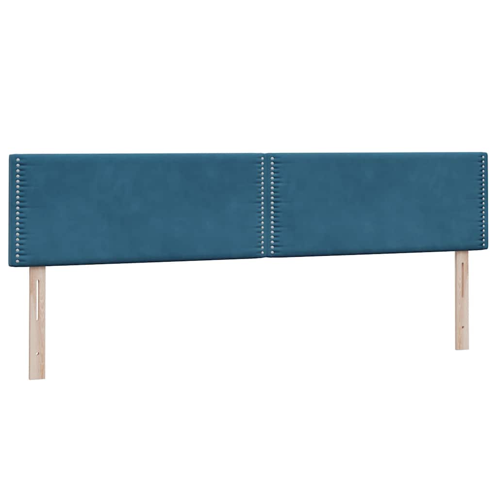 vidaXL Boxspringbett mit Matratze & LED Dunkelblau 180x210 cm Samt