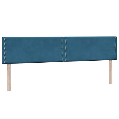 vidaXL Boxspringbett mit Matratze & LED Dunkelblau 180x210 cm Samt
