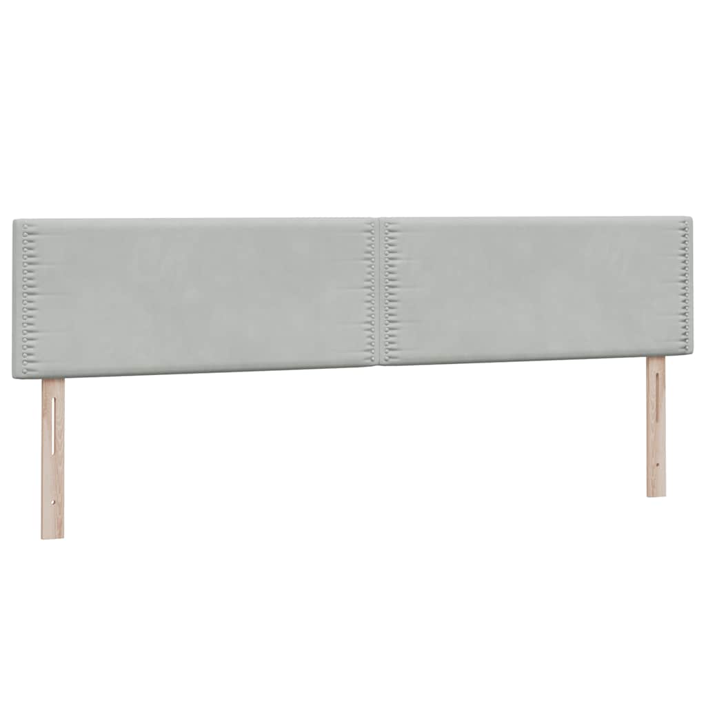 vidaXL Boxspringbett mit Matratze & LED Hellgrau 200x210 cm Samt
