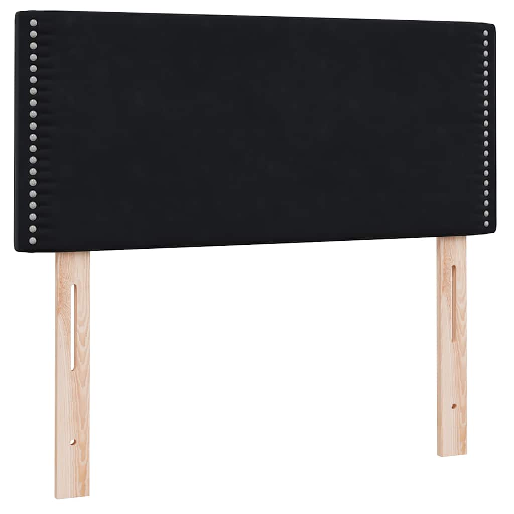 vidaXL Lit avec sommier tapissier, matelas et LED Noir 80x220 cm Velours