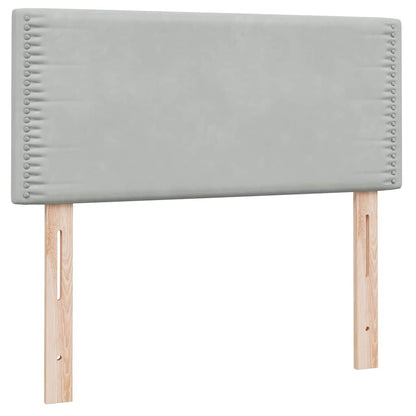 vidaXL Boxspringbett mit Matratze & LED Hellgrau 90x220 cm Samt