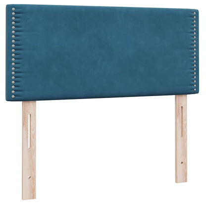 vidaXL Boxspringbett mit Matratze & LED Dunkelblau 100x220 cm Samt