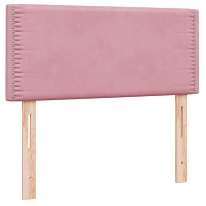 vidaXL Boxspringbett mit Matratze & LED Rosa 100x220 cm Samt