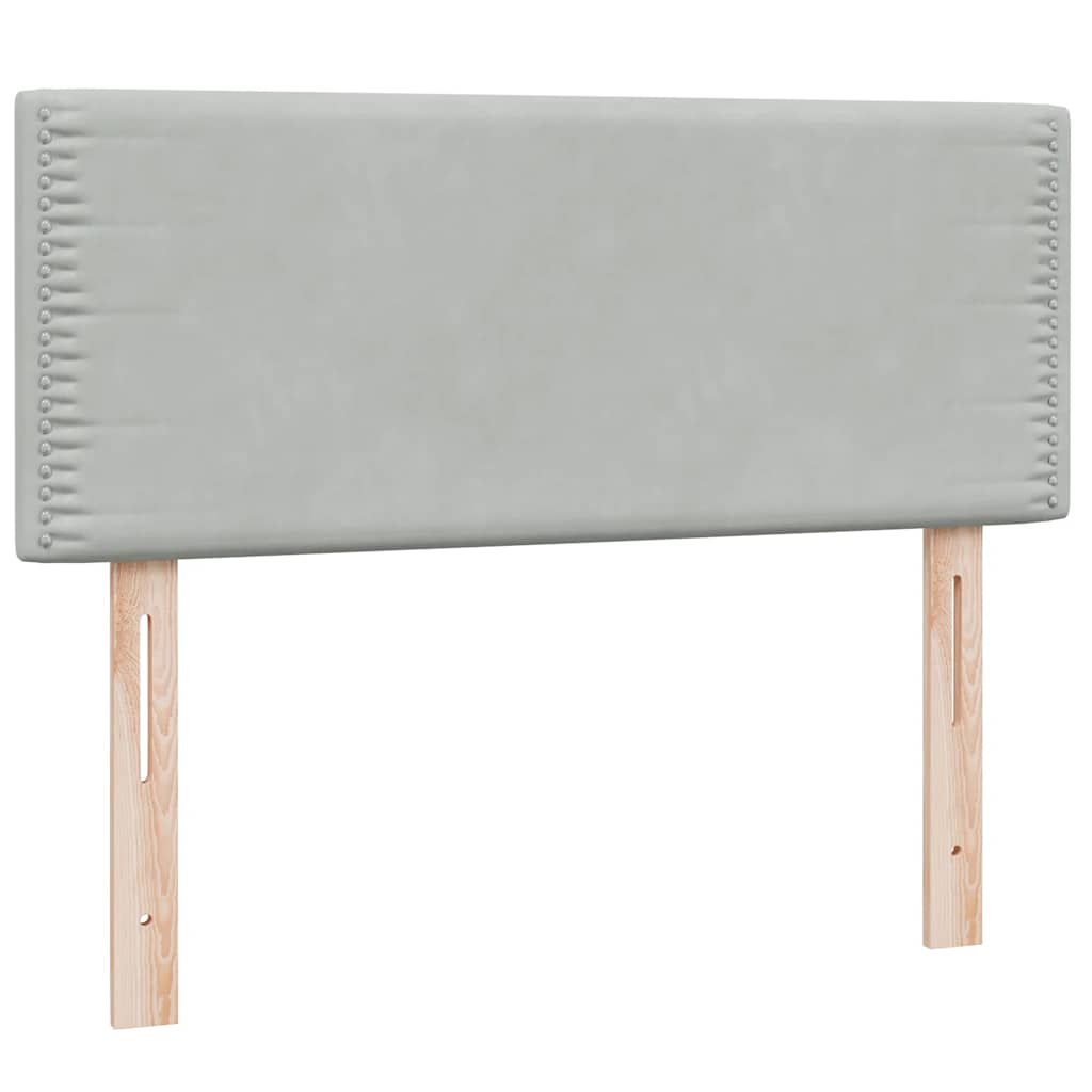 vidaXL Lit boxspring avec matelas et LED Gris clair 120x220 cm Velours