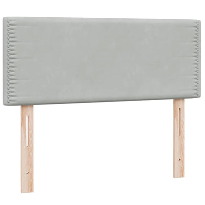vidaXL Lit boxspring avec matelas et LED Gris clair 120x220 cm Velours