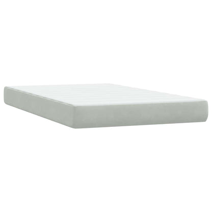 vidaXL Lit boxspring avec matelas et LED Gris clair 120x220 cm Velours