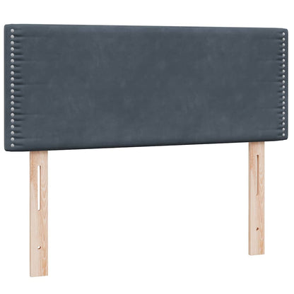 vidaXL Boxspringbett mit Matratze & LED Dunkelgrau 120x220 cm Samt