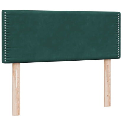 vidaXL Lit tapissier avec matelas et LED Vert foncé 120x220 cm Velours