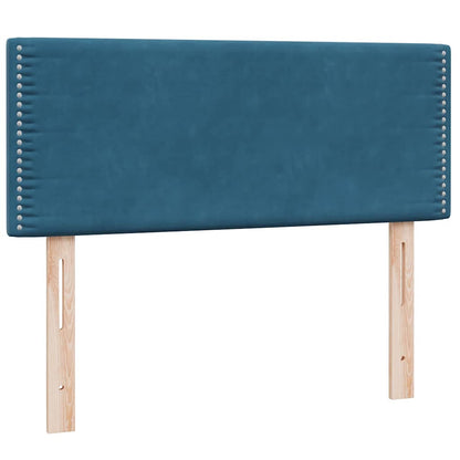 vidaXL Boxspringbett mit Matratze & LED Dunkelblau 120x220 cm Samt