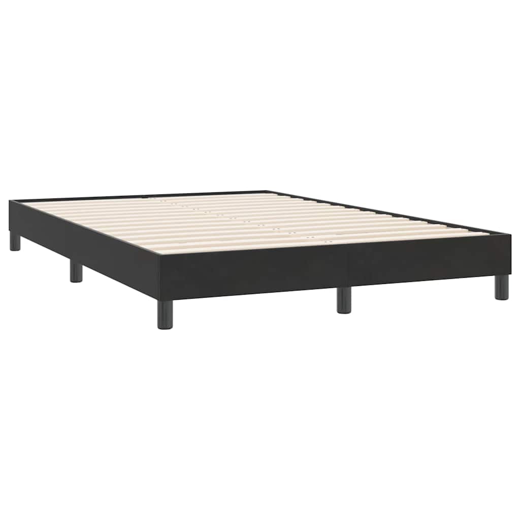 Boxspringbett mit Matratze & LED Schwarz 160x220 cm Samt